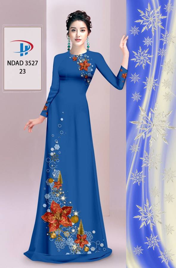 Vải Áo Dài Hoa In 3D AD NDAD3527 10